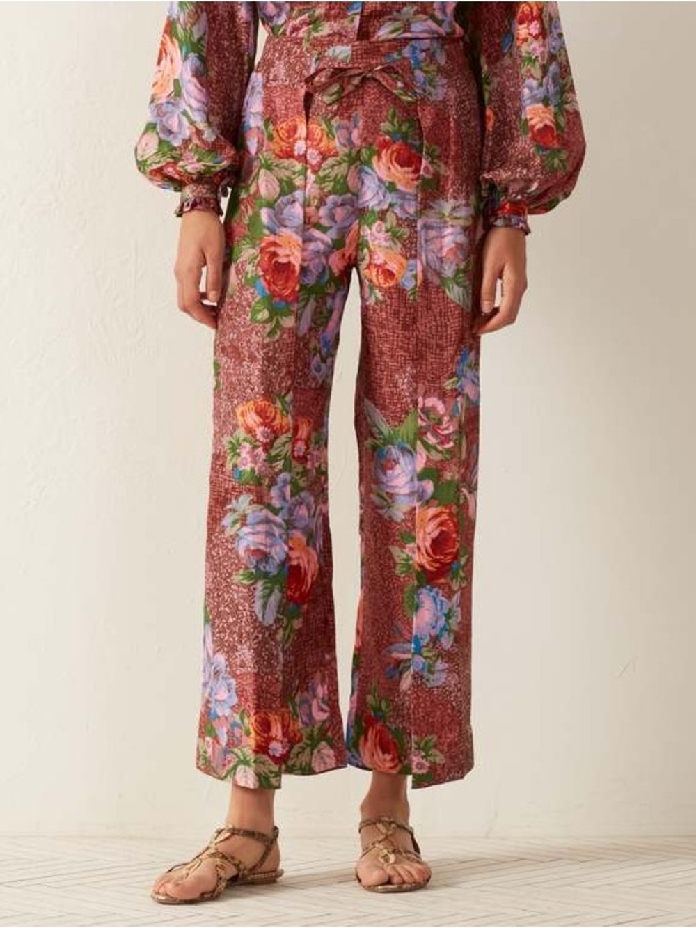 Alix Of Bohemia Bonnie Floral Silk Wide-Leg Pants